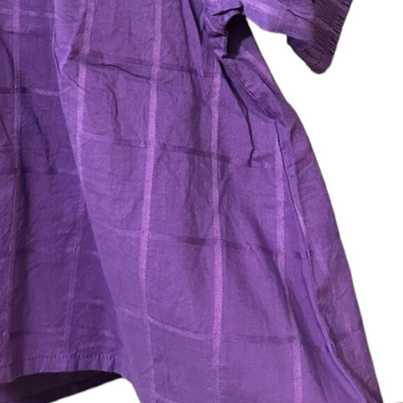 Never A Wallflower Marakesh Blouse Short Puff Sleeves Crop Top Size XS Purple - Picture 6 of 8